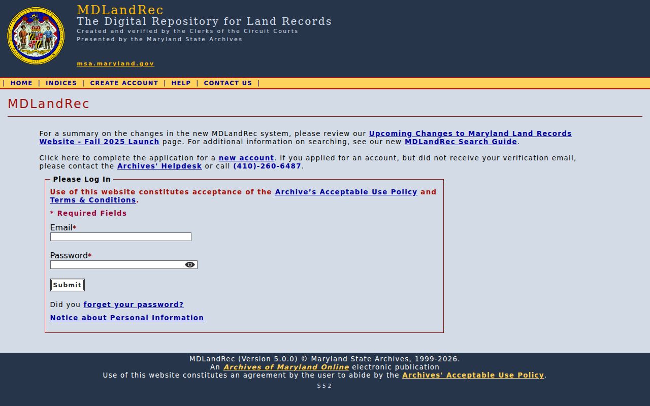Hagerstown public records access through the Washington County MDLandRec portal